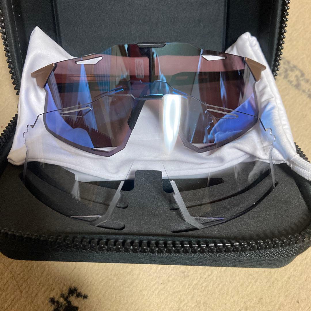 値下げ不可100% スポーツサングラス ゴールドフレーム