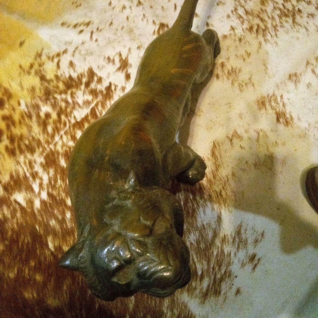 鉄ブロンズライオンの彫刻 約55cm