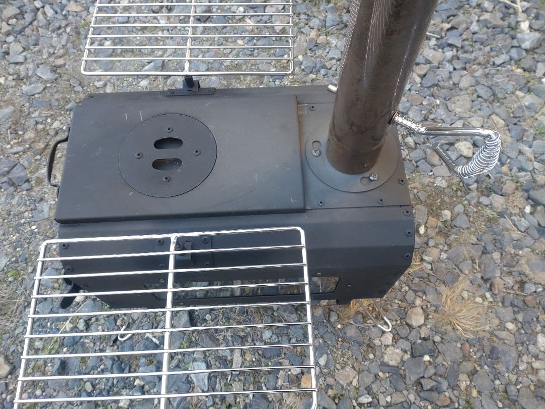 VASTLAND 薪ストーブ クッキングストーブ 耐熱ブラック塗装 3面ガラス窓