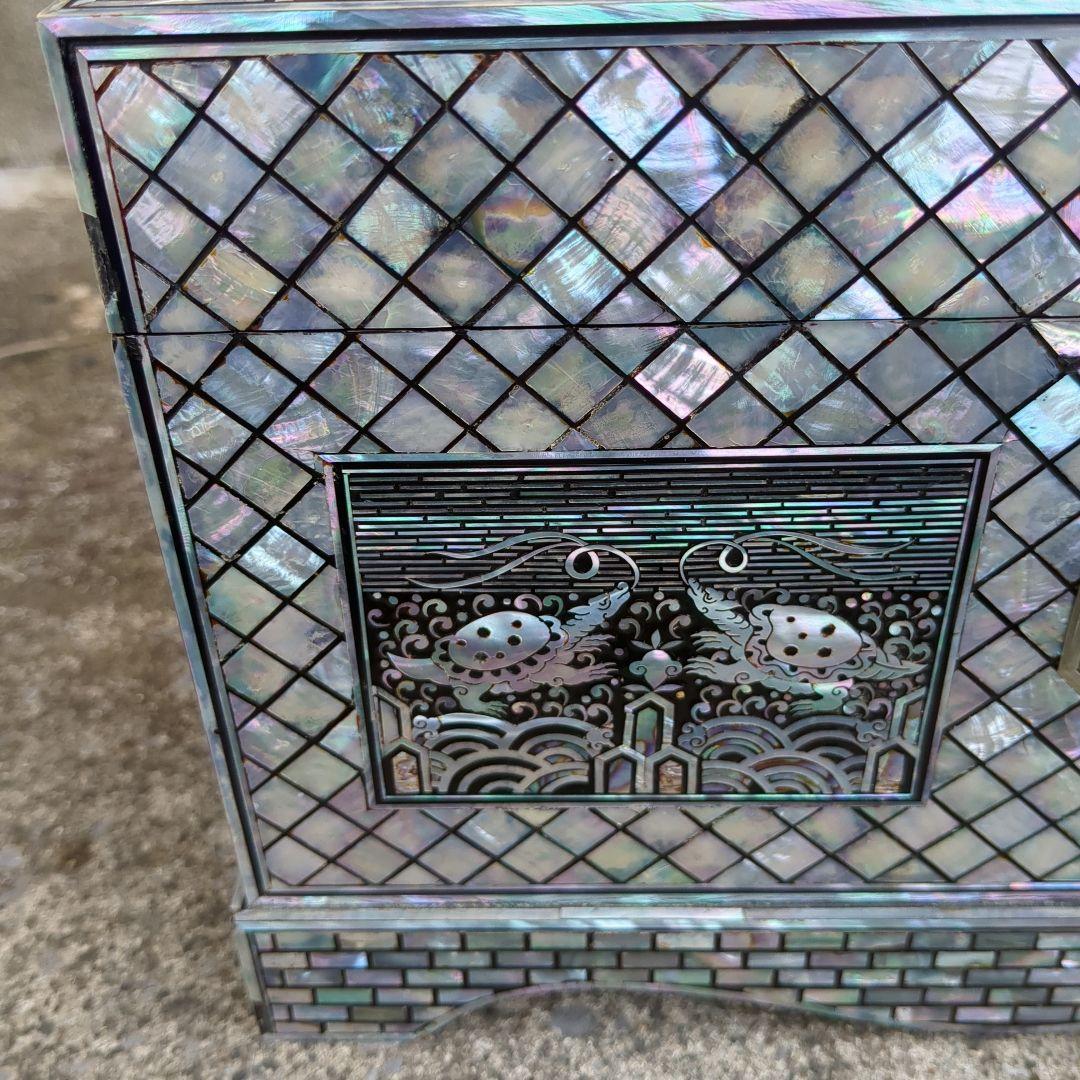 韓国　鳳凰　亀　螺鈿細工　ジュエリーボックス　宝石入れ　伝統工芸　李朝　指輪