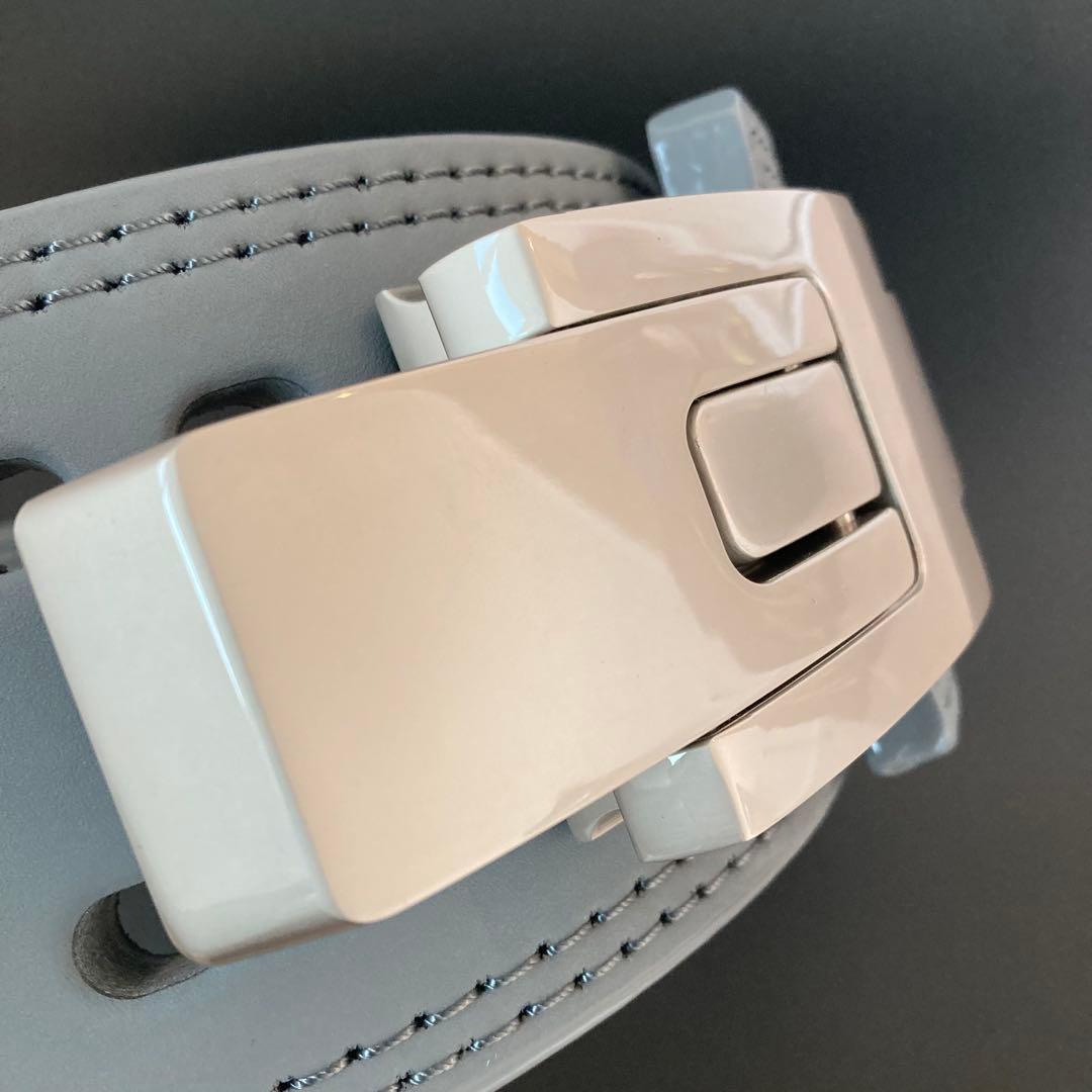 新品 グレー パワーベルト レバーアクション XL ワンタッチ可変式 マット銀