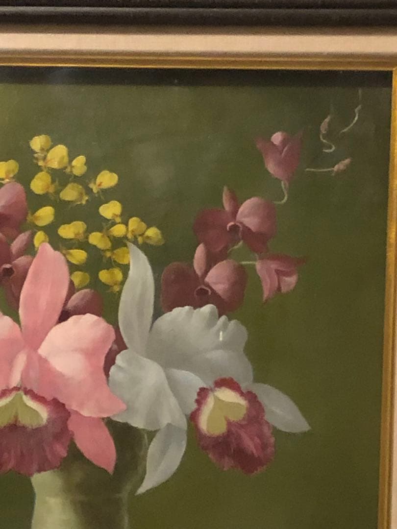 最終値下げ　古宇田公仁　作品　油絵　フラワー