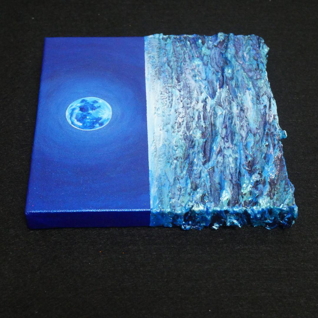 油絵 油彩 油彩画 絵 絵画 アートパネル【スーパーブルームーン 】