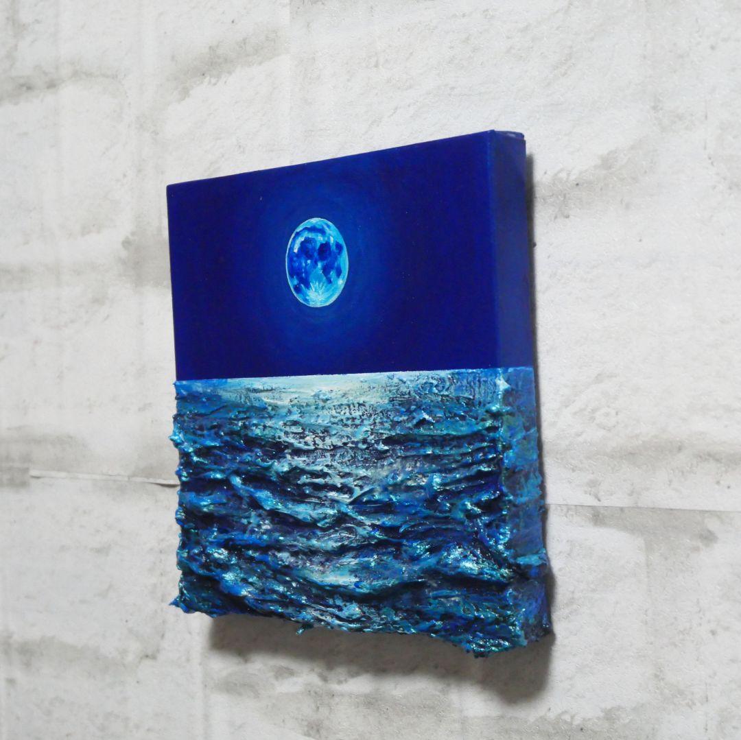 油絵 油彩 油彩画 絵 絵画 アートパネル【スーパーブルームーン 】