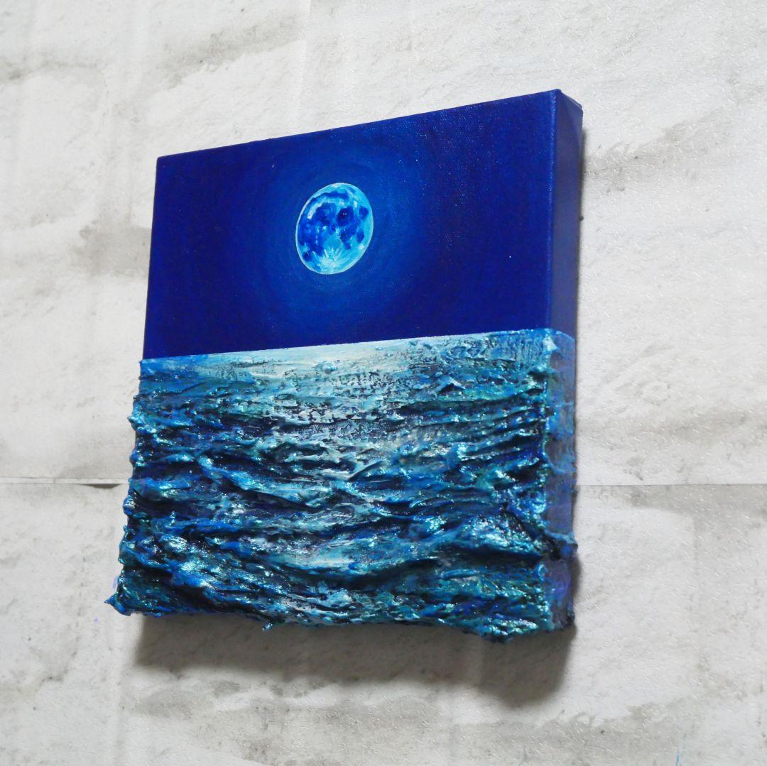 油絵 油彩 油彩画 絵 絵画 アートパネル【スーパーブルームーン 】