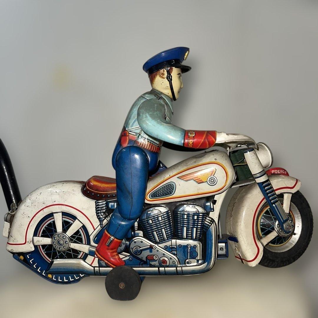 ど*ど様 ブリキ　白バイ　当時物　レトロ　昭和　ビンテージ　メイドインジャパン