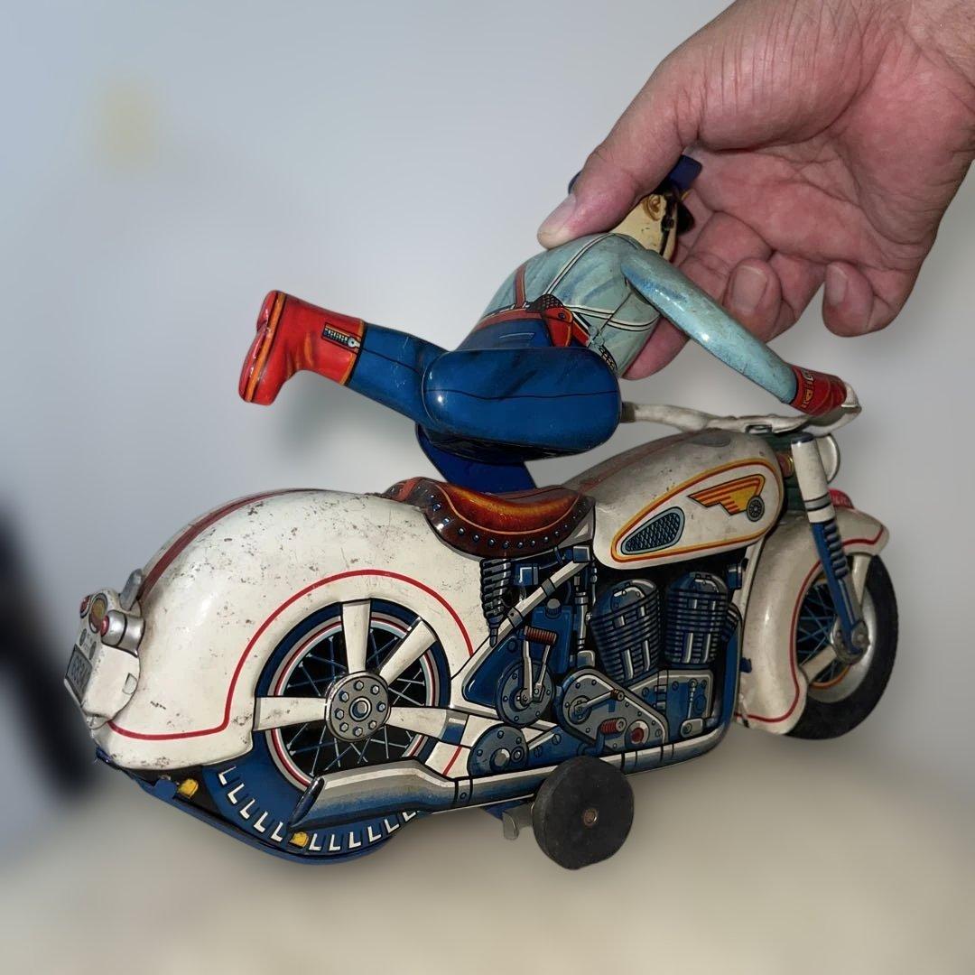 ど*ど様 ブリキ　白バイ　当時物　レトロ　昭和　ビンテージ　メイドインジャパン