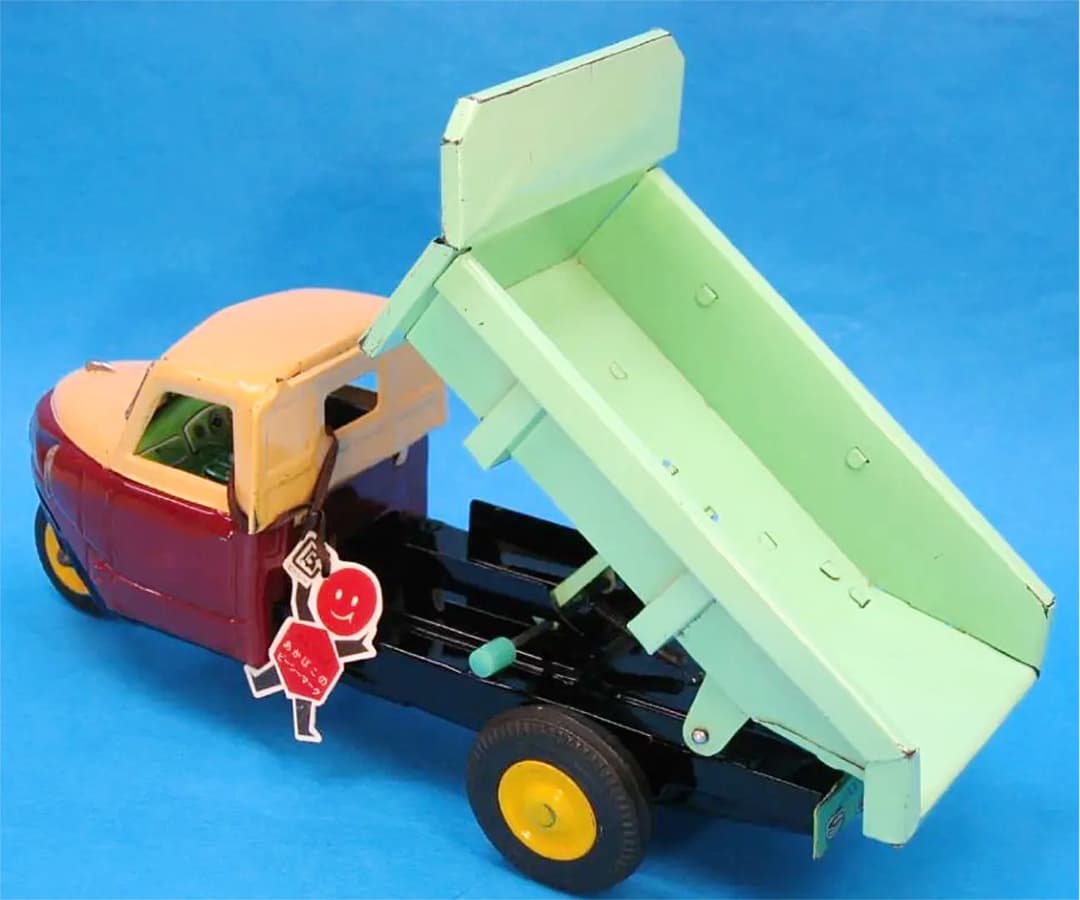 三菱 オート三輪   ダンプカー 昭和レトロ　ブリキ  玩具 　バンダイ