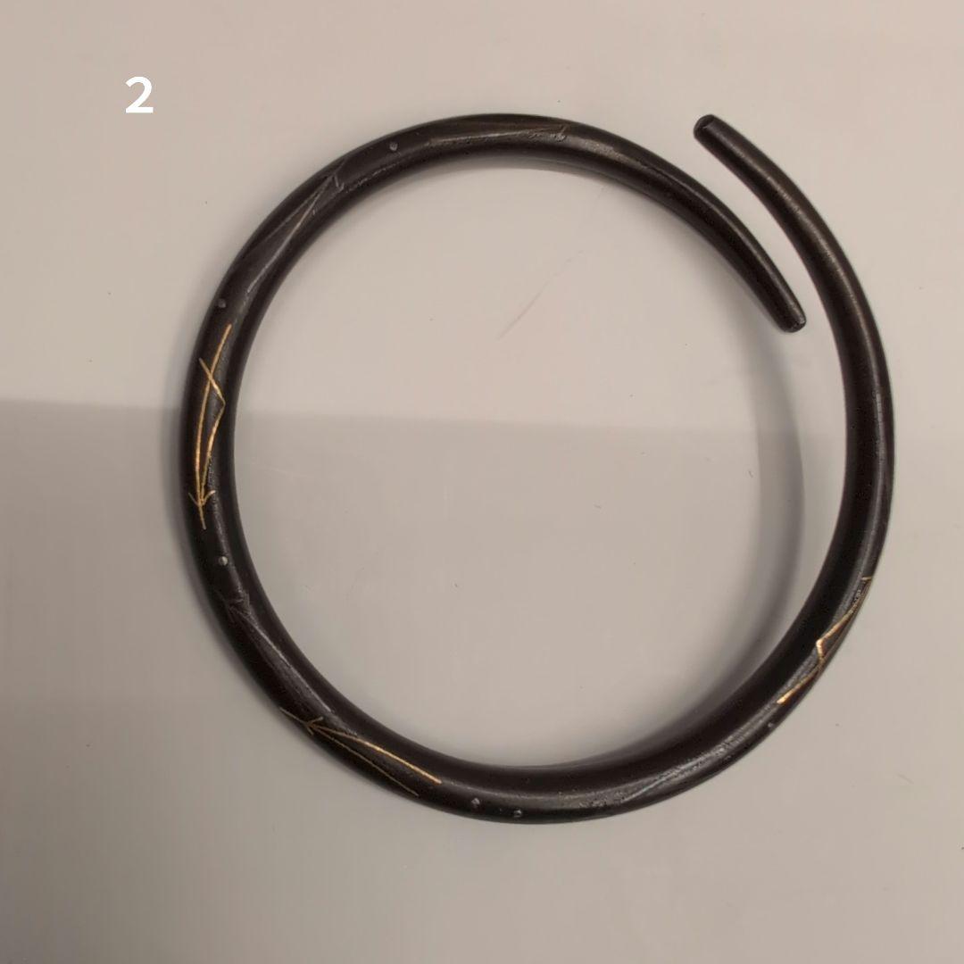 茶道具　釜鐶　嵌金銀松葉　釜釻　釜師　和田美之助造　共箱