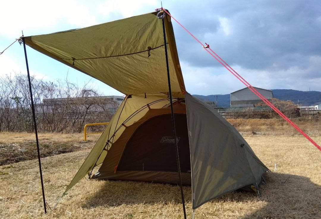 限定オリーブ☆庇ポール付☆コールマン☆ツーリングドームSTテント☆Coleman