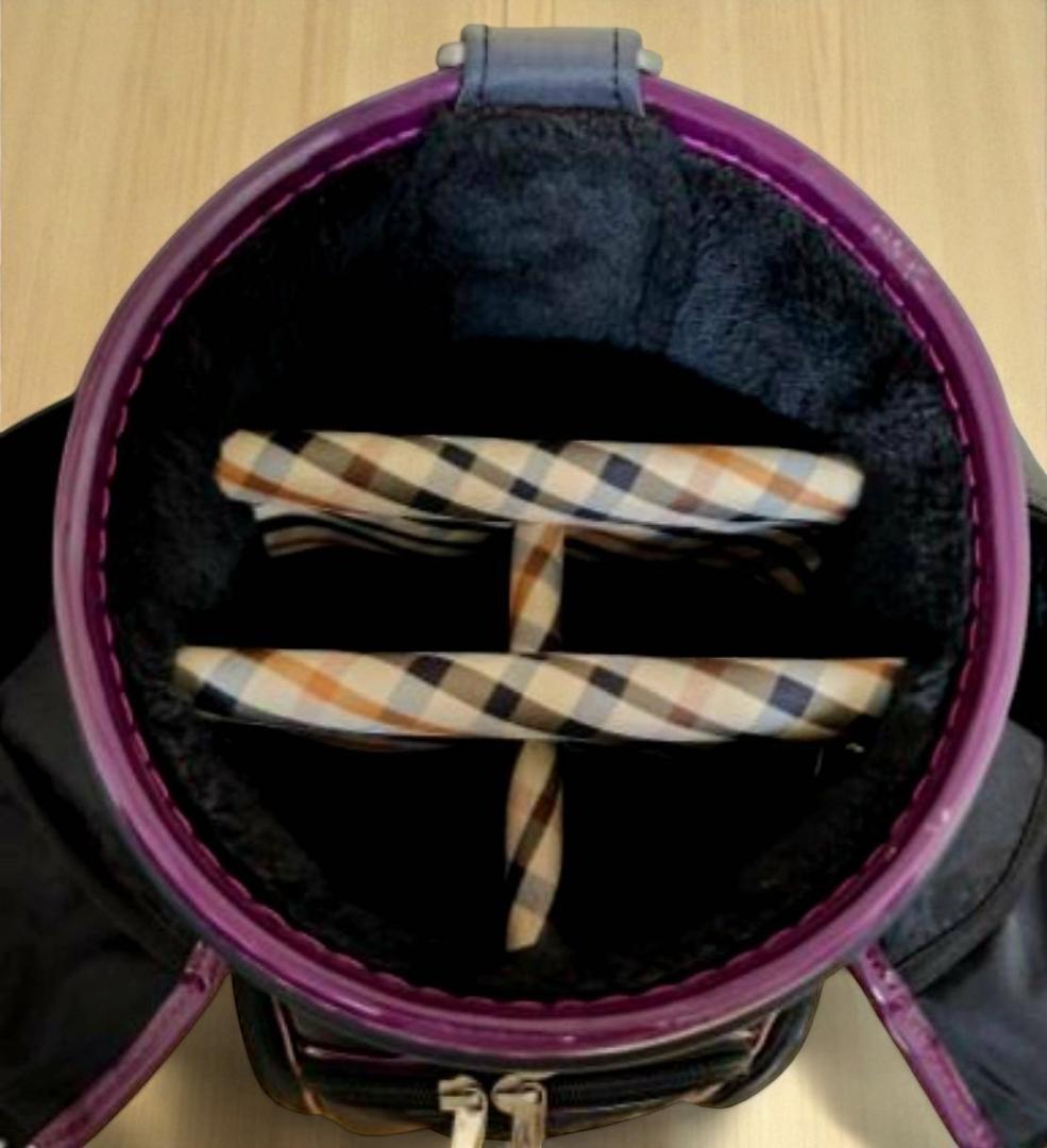 送料無料/超美品　超有名プランドDAKS ゴルフバッグ ブラック/パープル