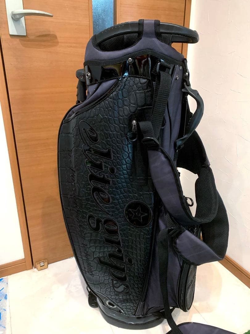 希少　美品　完売　エリート　ブラックリミテッド　スタンドキャディバッグ　クロコ