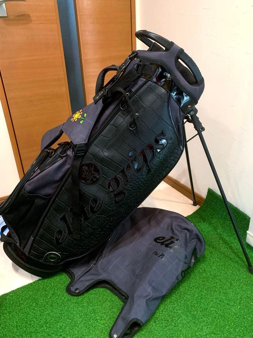 希少　美品　完売　エリート　ブラックリミテッド　スタンドキャディバッグ　クロコ