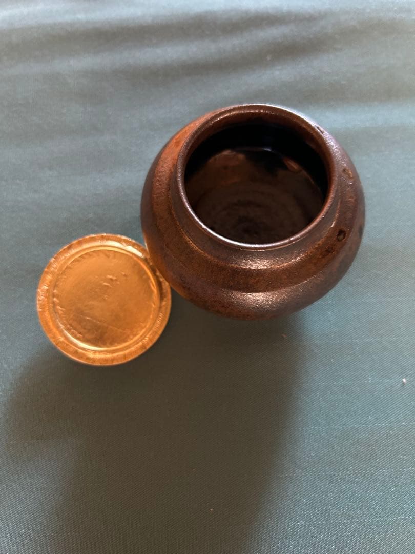 趙誠主（チョ・ソンジュ）作　茶道具 茶入 陶器 巾着袋 木箱入り