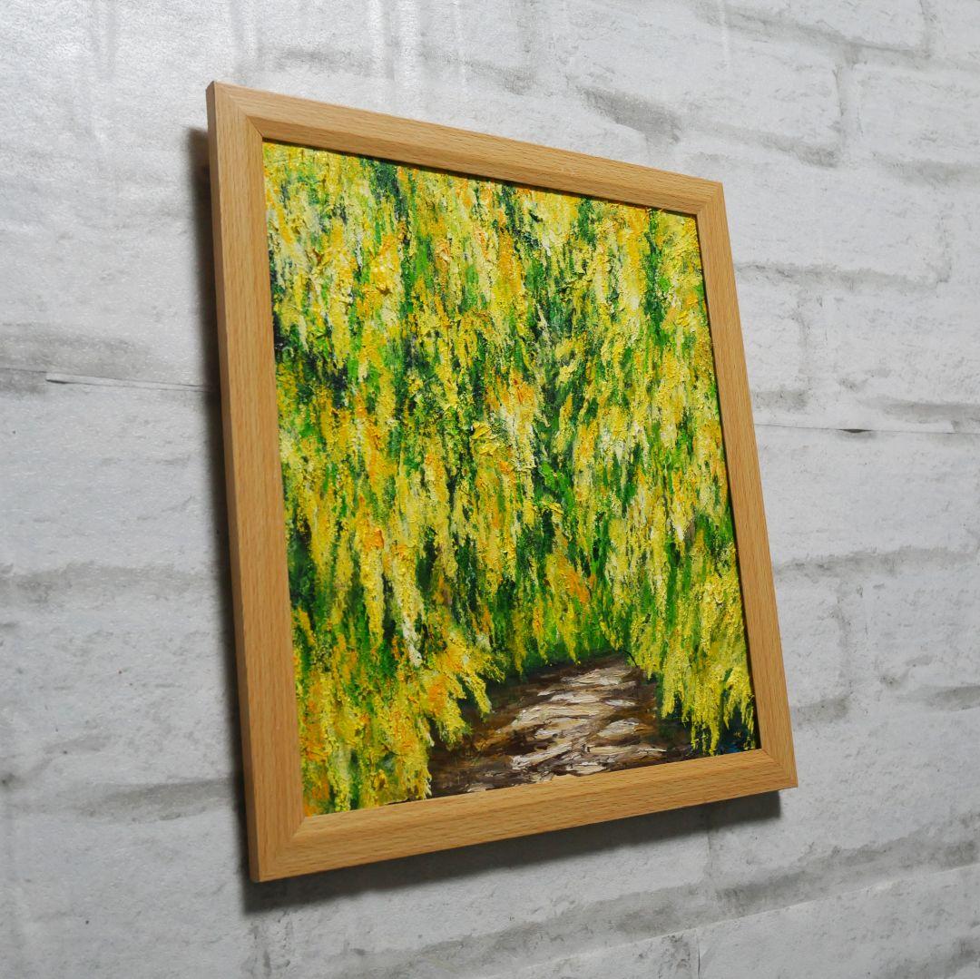 油絵 油彩 油彩画 絵 絵画 【ミモザの森】