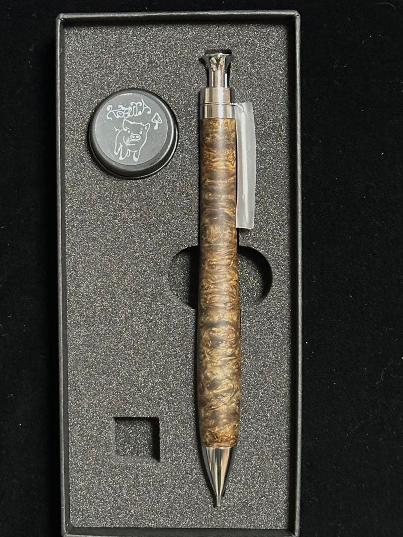 こぶた工房 シャープペンシル 極上花梨瘤 黒瘤 かけあり0.5mm