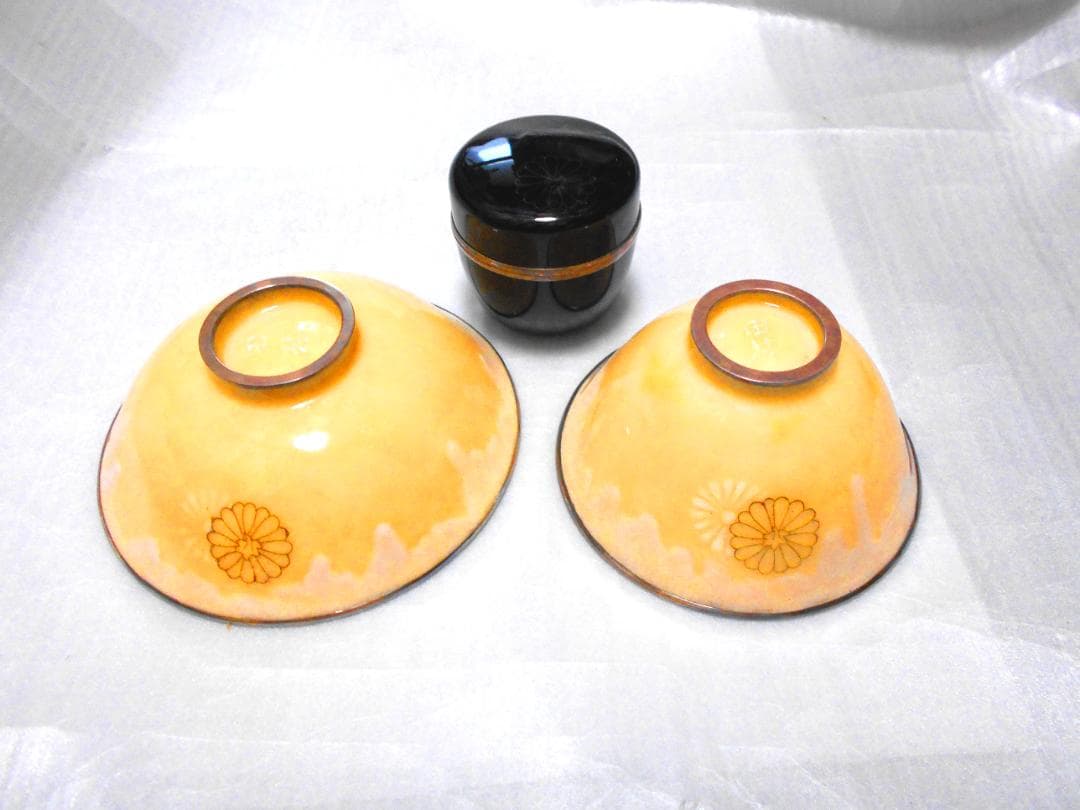 七宝焼き抹茶茶碗（大、小、ナツメ）