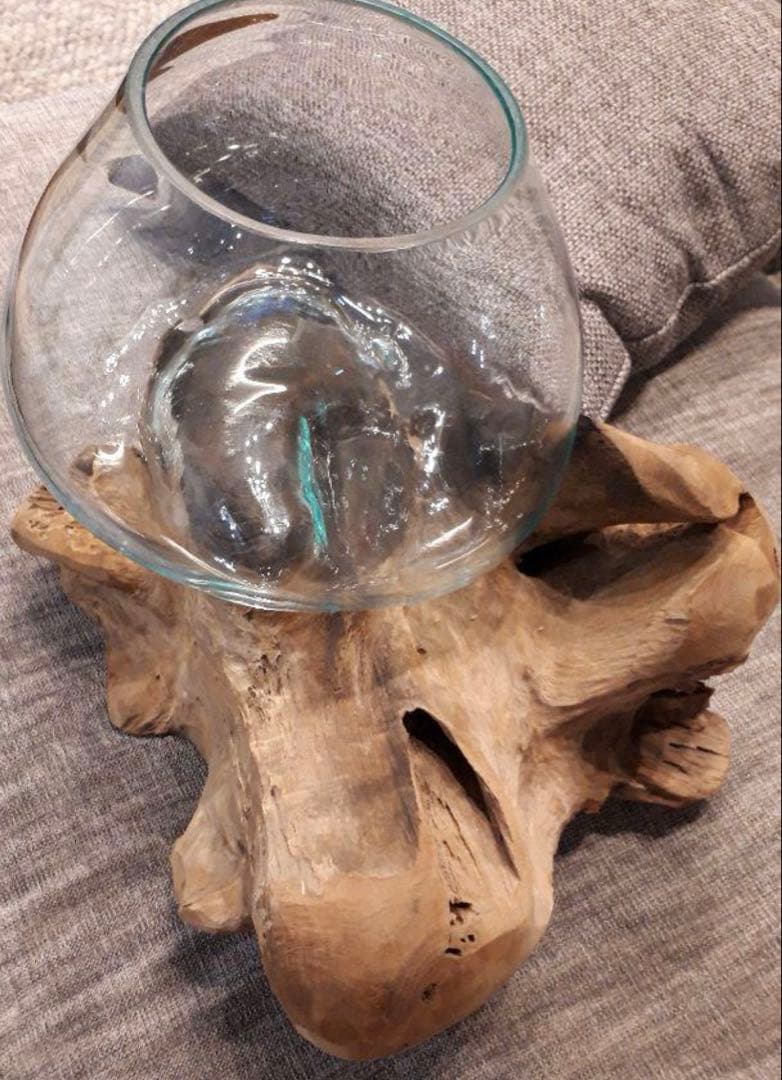 【送料込み】流木ガラスオブジェ