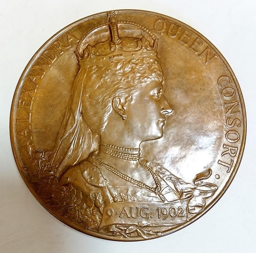 ③大型記念メダル 55mm 1902年 英国 エドワード7世戴冠式 銅貨