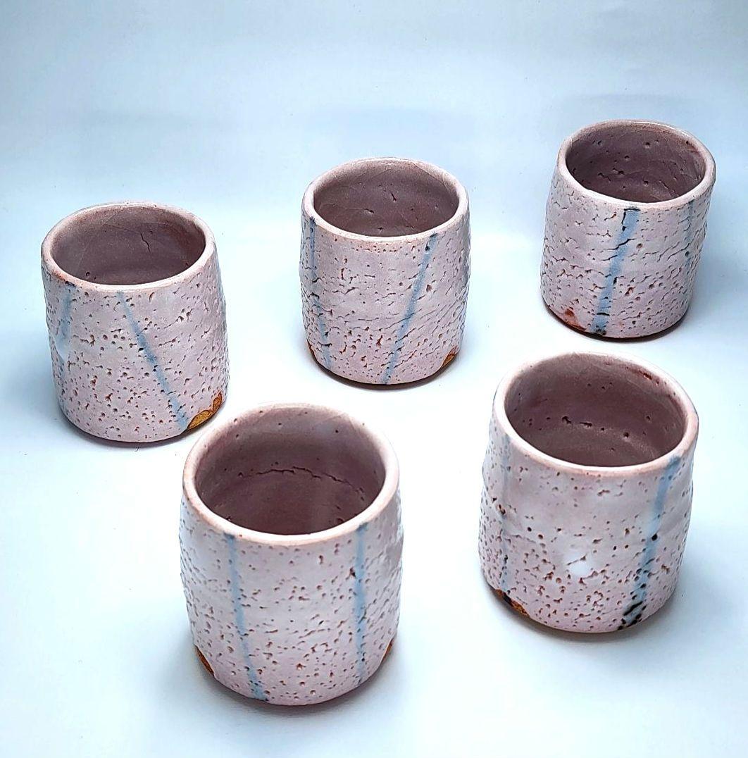 人間国宝 加藤孝造 志野 湯呑 5客セット