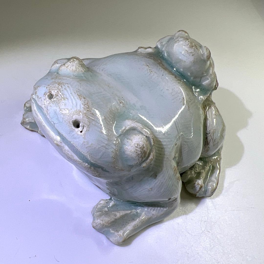 中国宋時代　影青カエル水滴　幅約11㎝　東Y7-0715⭐︎2F タエサ