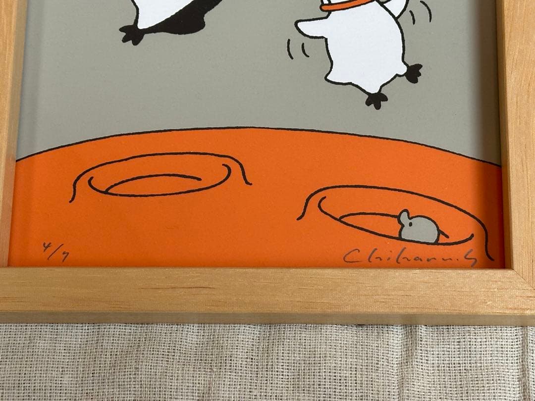 Suicaのペンギン シルクスクリーン 【アストロペンギン 浮遊】さかざきちはる