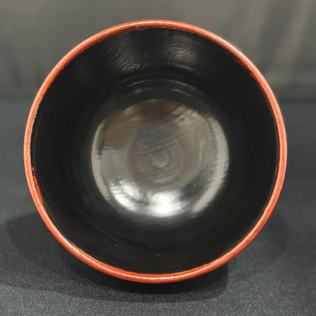 角偉三郎作　口紅合鹿椀