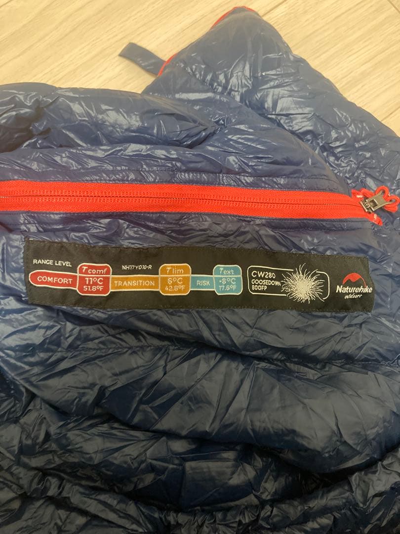Naturehike CW 280 グースダウン寝袋 800FP