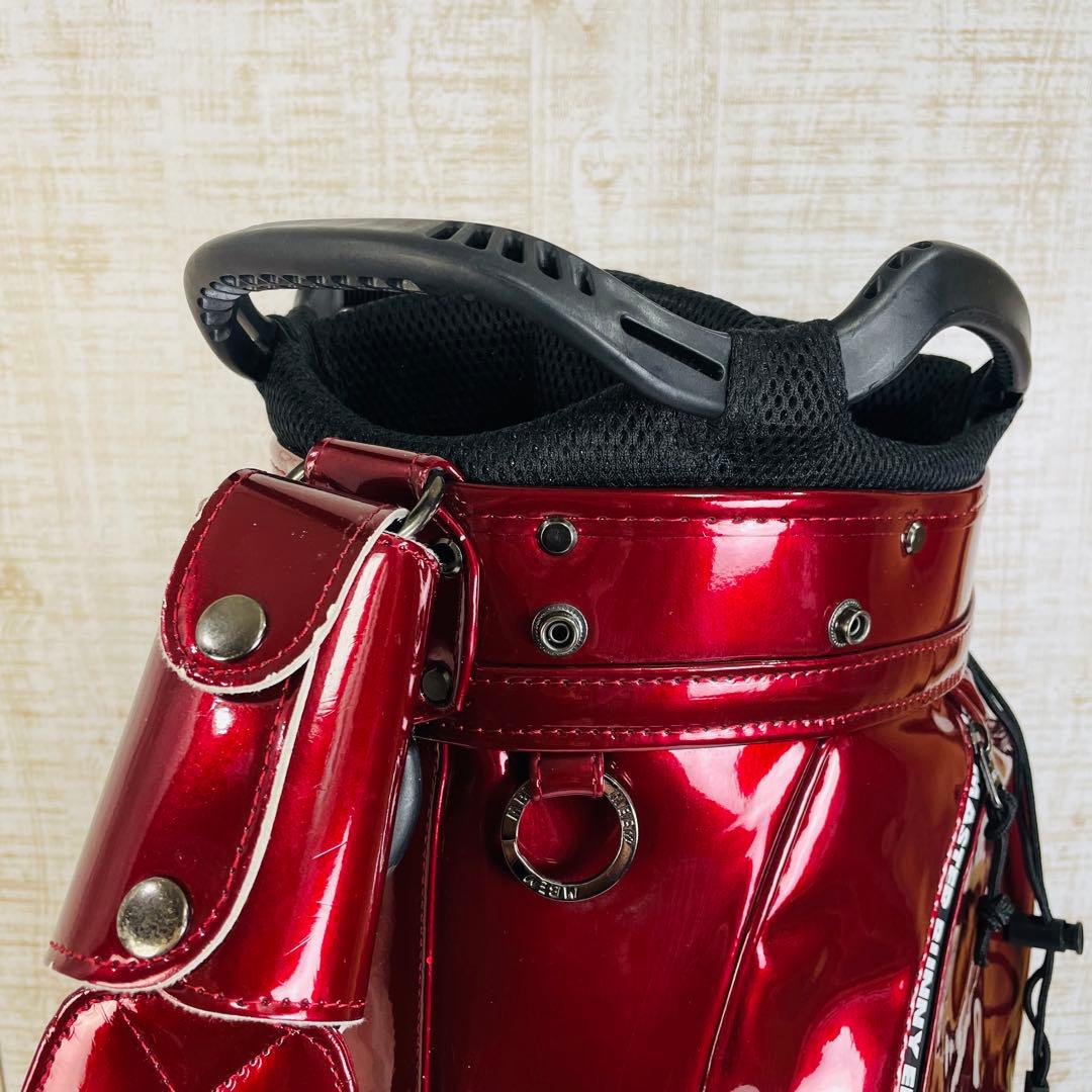 マスターバニーエディション　エナメル スタンド式 キャディバッグ ワインレッド