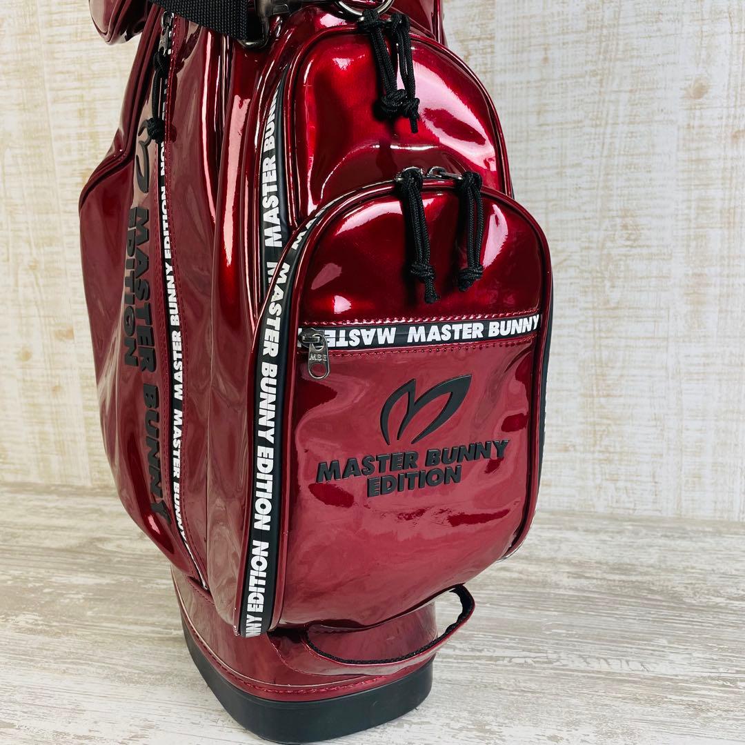 マスターバニーエディション　エナメル スタンド式 キャディバッグ ワインレッド