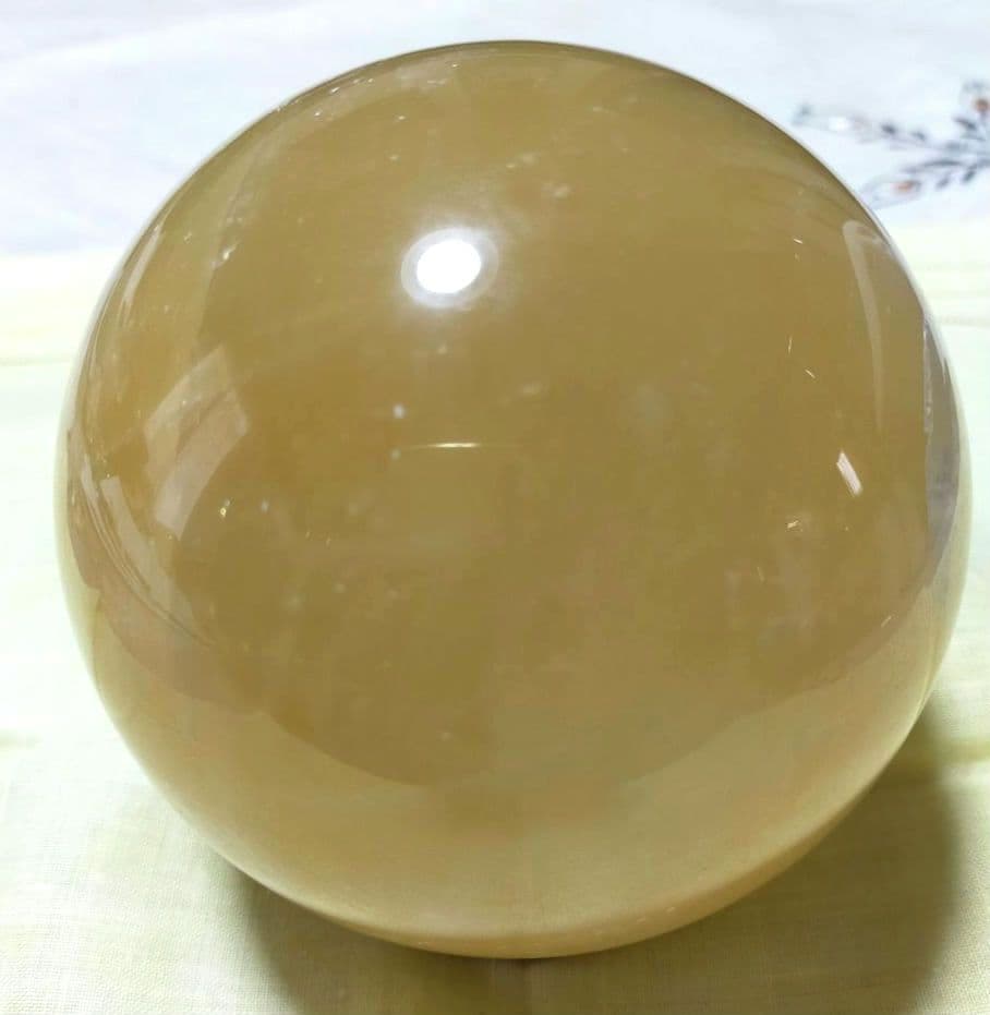 セール✨天然石　イエローカルサイト　超大✨丸玉　祈願　運気上昇縁起物　希少