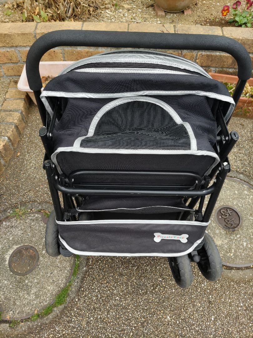 ブラック 犬用ペットカート 折りたたみ式