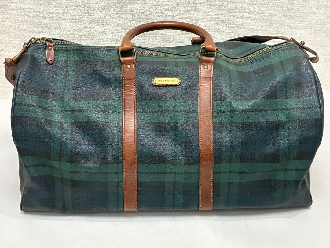 POLO RALPH LAUREN ボストンバック チェック柄 グリーン