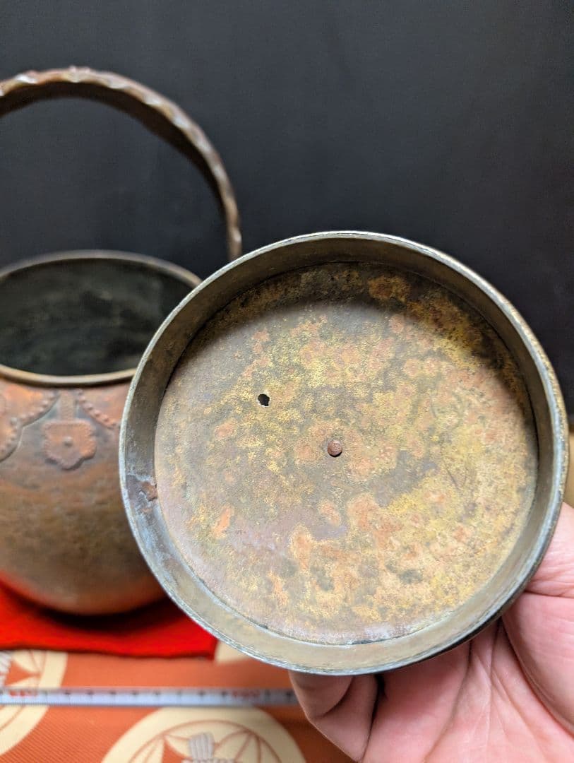 銅製装飾薬缶アンティック 約20cm貴重品