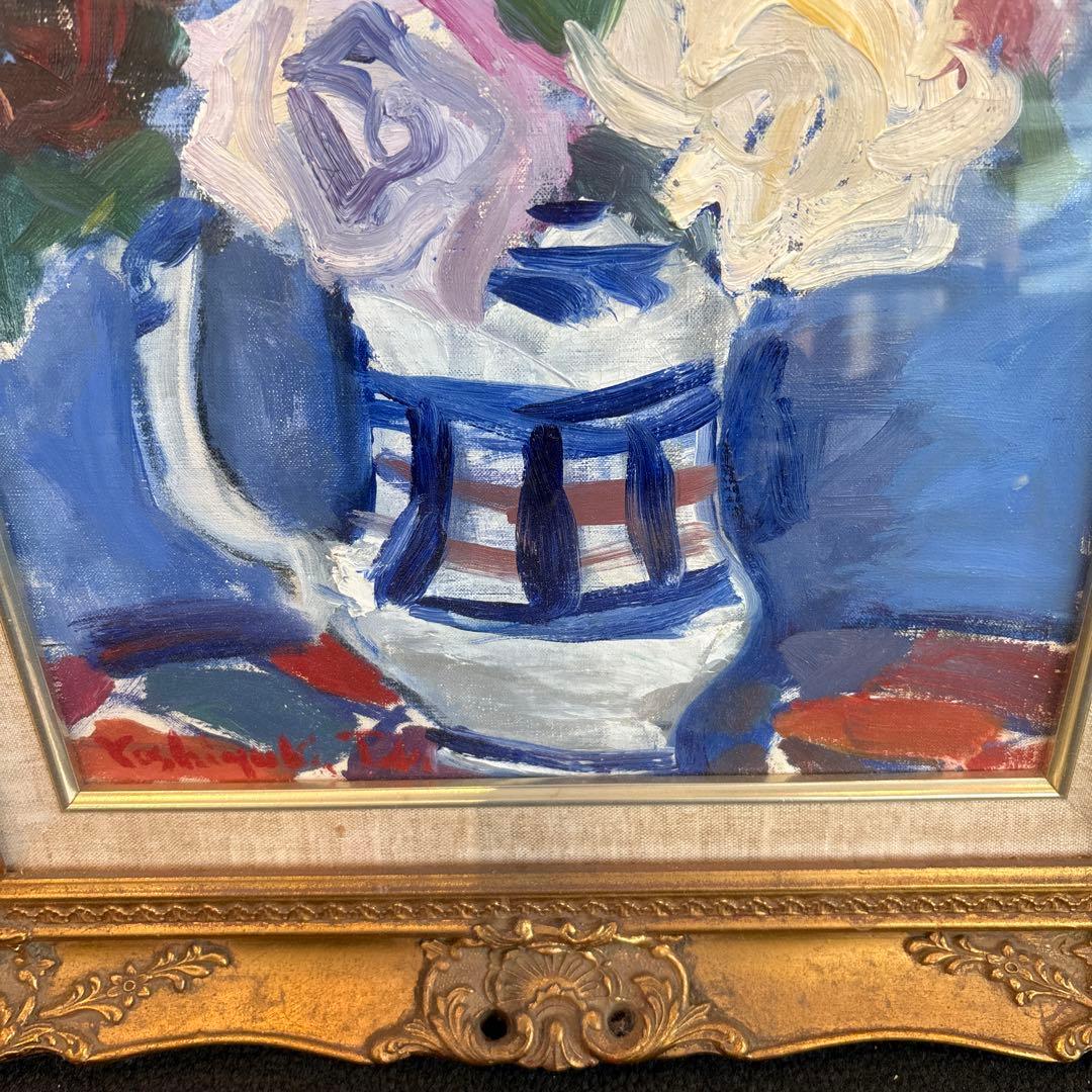 丹良行　『薔薇』 油絵　油彩画　6号　絵画