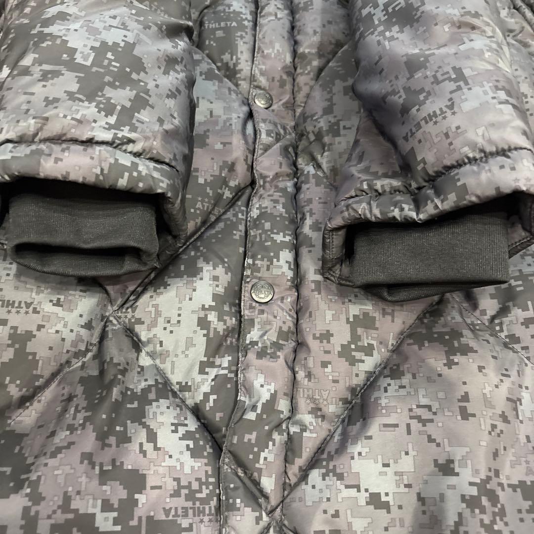 ATHLETA ベンチコート フード付き ダイヤモンドキルティング　Oサイズ