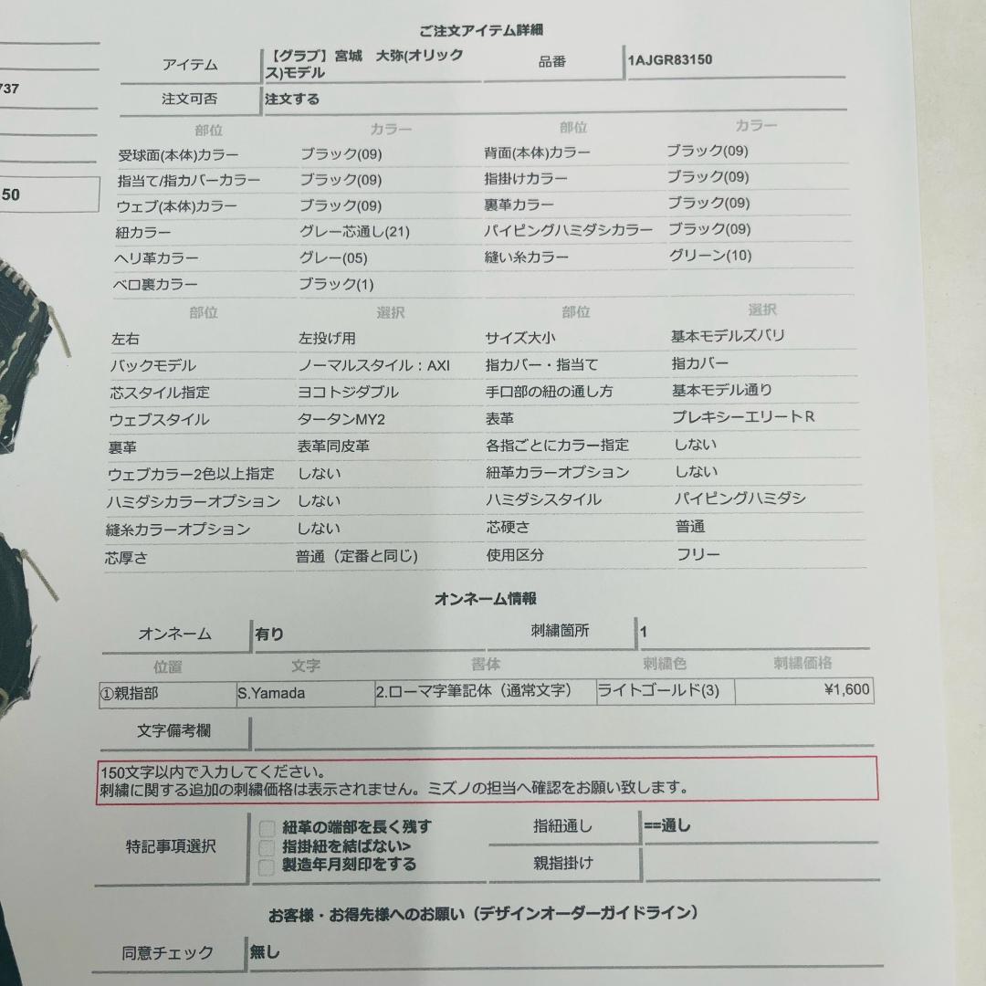 復活の「T」　ミズノプロ軟式オプションオーダー投手用　Tブルーカスタマイズ