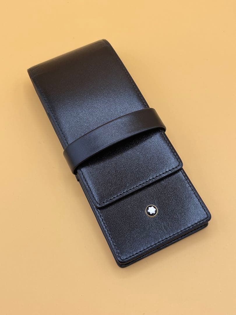 モンブラン MONTBLANC　3本差しレザーペンケース（ブラック）