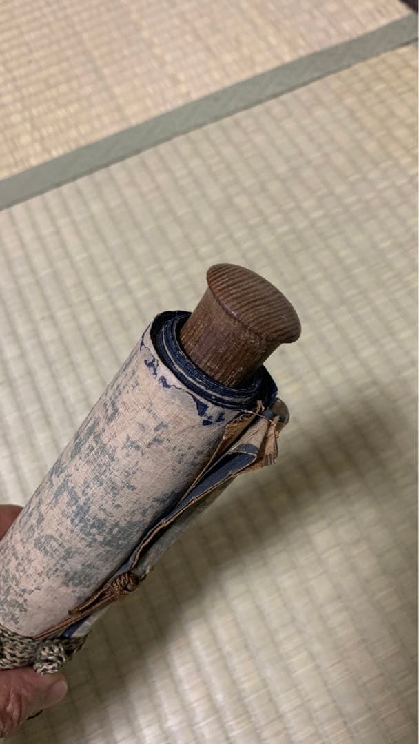 アンティーク水墨画　江戸期　龍　捺印あり　在銘　オリジナル表装　掛け軸