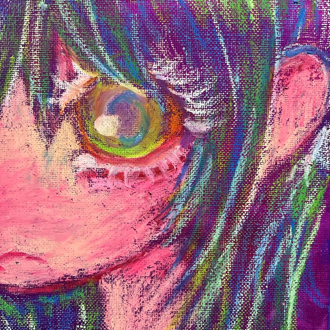 パステル画 アート イラスト クレヨン 一点物 病みかわいい 闇かわいい 原画