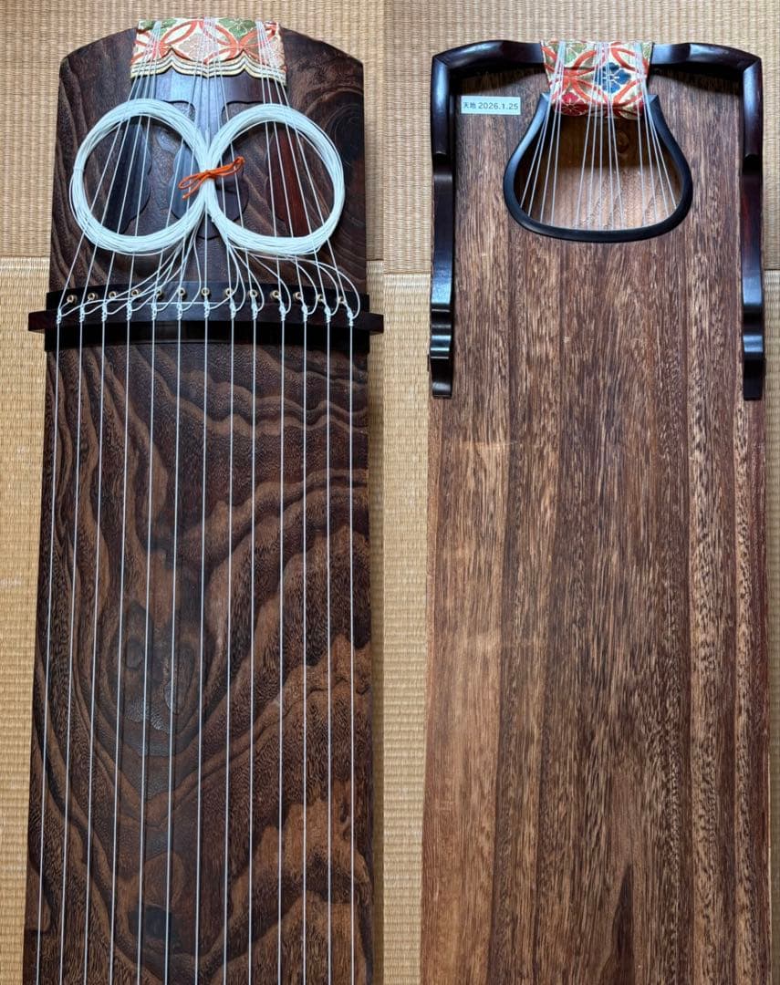 【kei様】専用 紅木仕上げ 金口前（銘有り）蒔絵 並甲 ベタ巻 13絃 琴