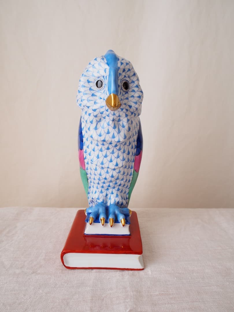 ヘレンド　Herend 梟(フクロウ)　ハンドペイント　フィギュリン　置物