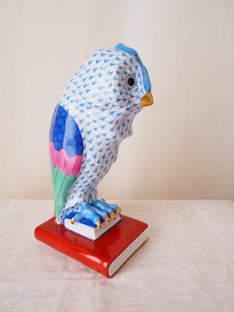 ヘレンド　Herend 梟(フクロウ)　ハンドペイント　フィギュリン　置物