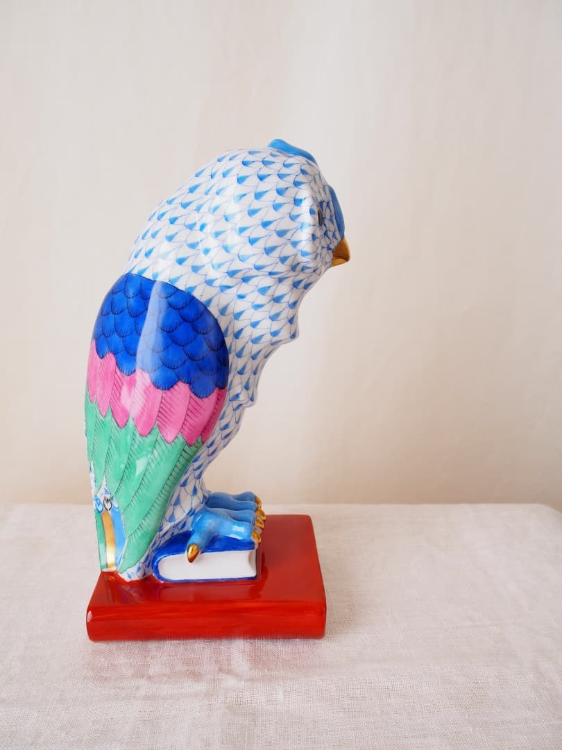 ヘレンド　Herend 梟(フクロウ)　ハンドペイント　フィギュリン　置物