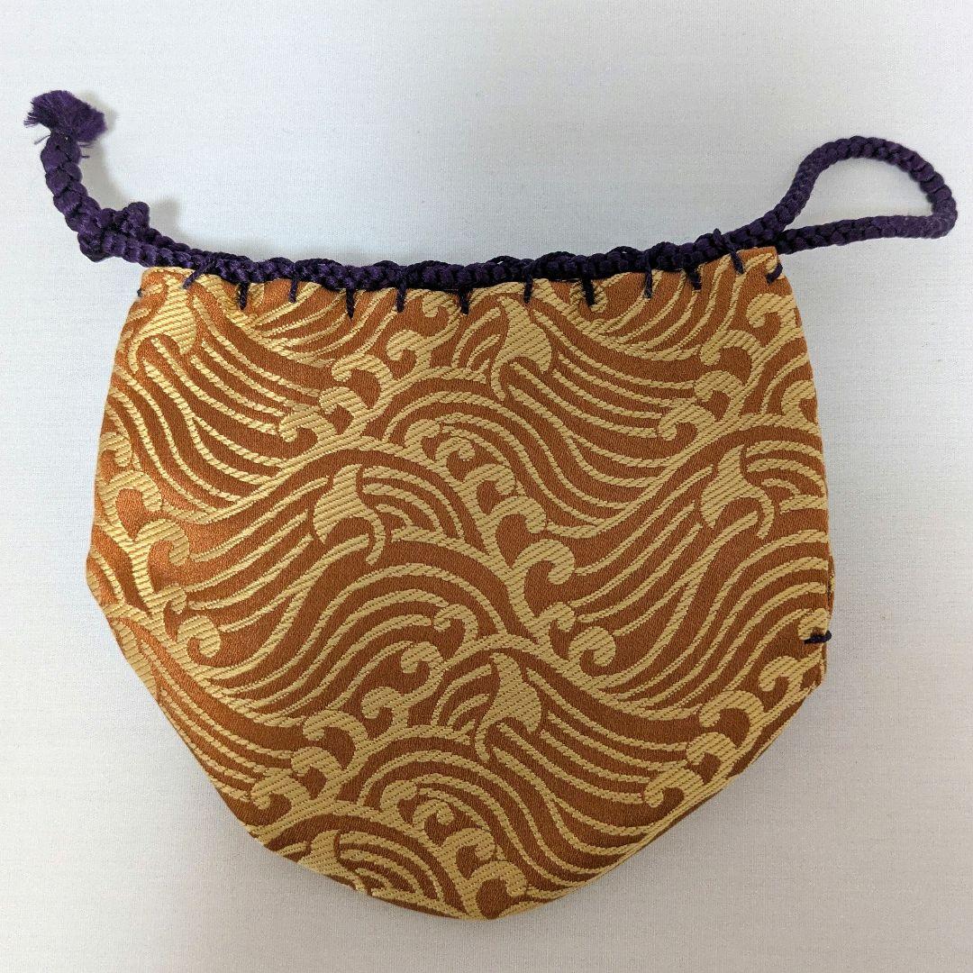 和巾　仕覆　鵬雲斎家元好 波上銀杏文緞子　龍村光峯　茶道具