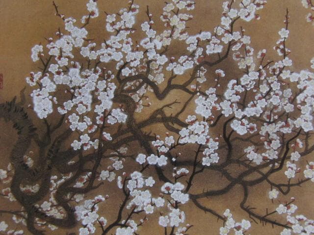 小泉淳作、【白梅図】、希少な額装用画集より、新品額装付、状態良好