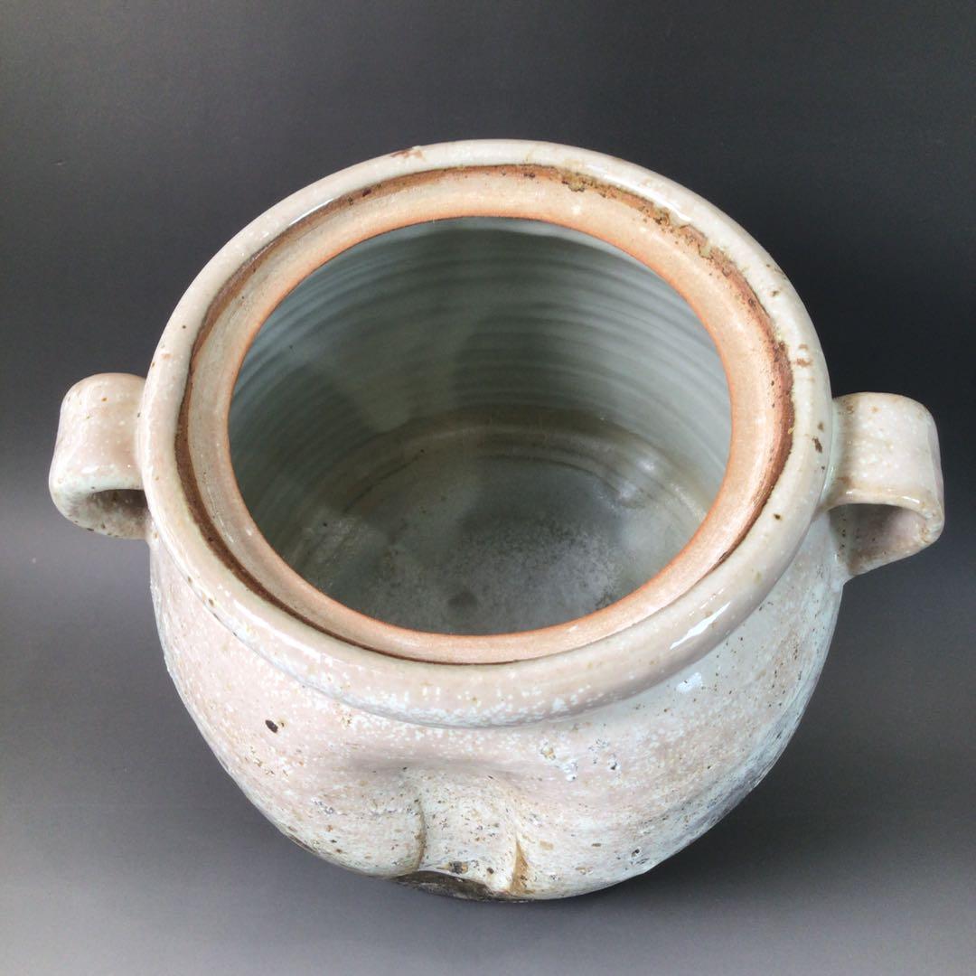 Ｒ８５４　水指　『萩焼』『高見世清光造』『耳付水指』　共箱　茶道具