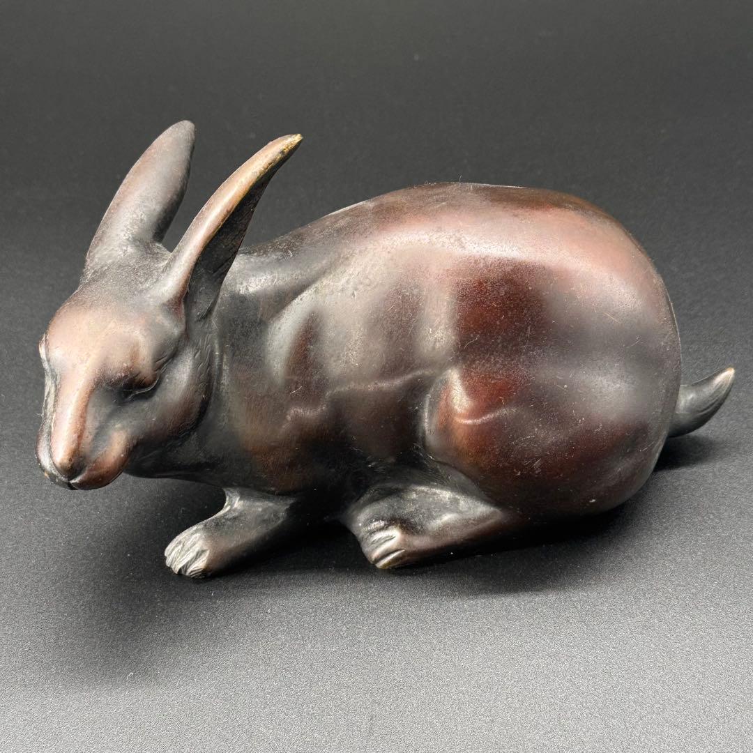 銅　うさぎ　置物