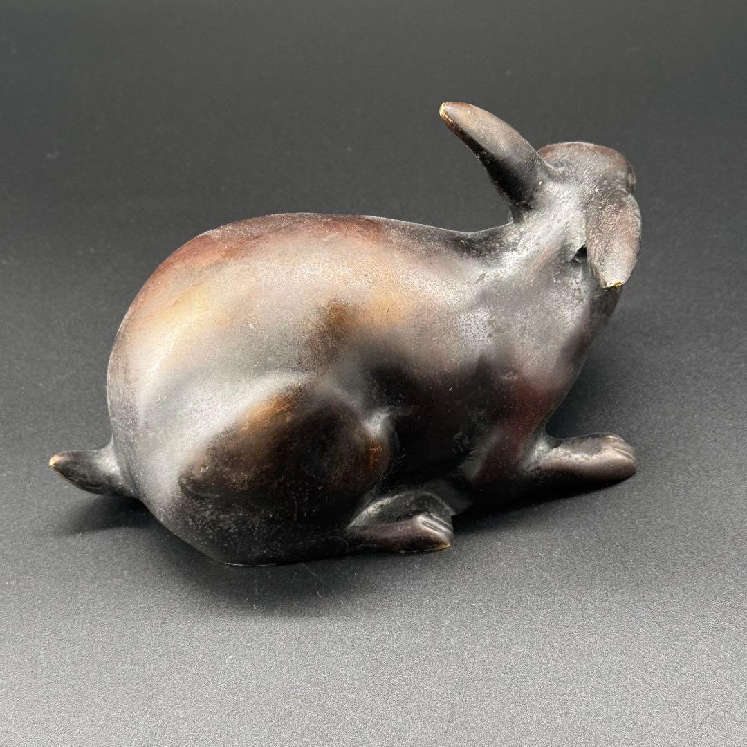 銅　うさぎ　置物