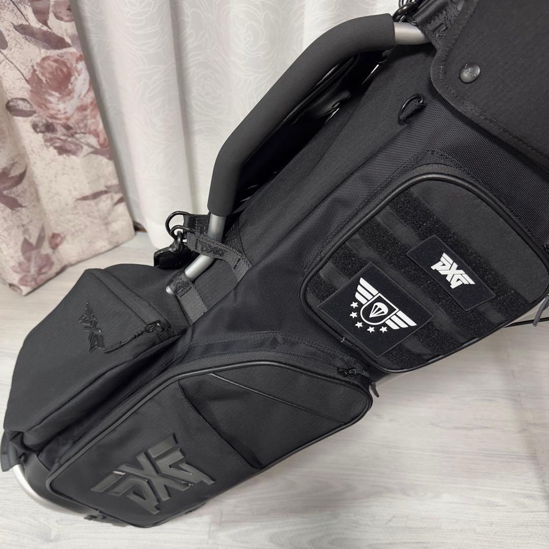 【最新モデル】PXG キャディバッグ 8\"アルミ軽量スタンドバッグ 黒
